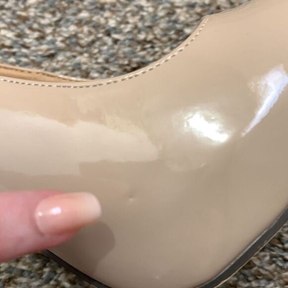 Diba London Heels Shoes Size 8 Nude Beige Peep Hole Tenith 5" - Picture 6 of 13